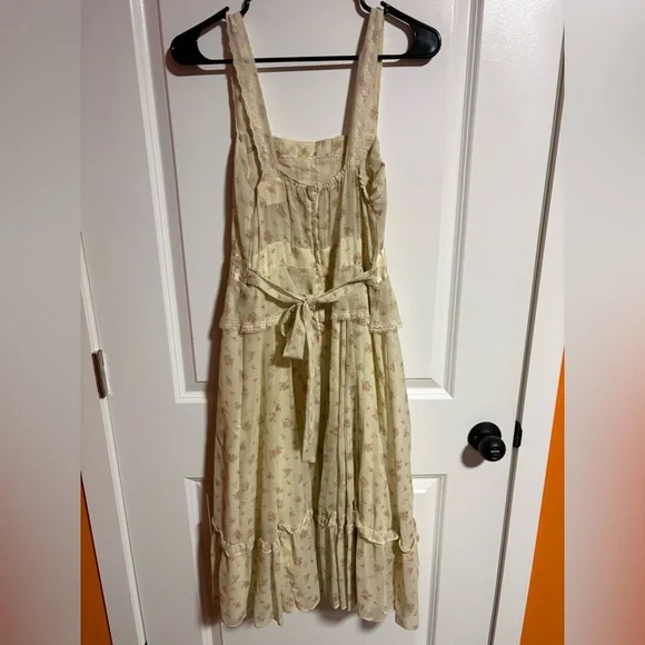 Vintage 70’s Cream Floral Gunne Sax Prairie Dress - Picture 3 of 8